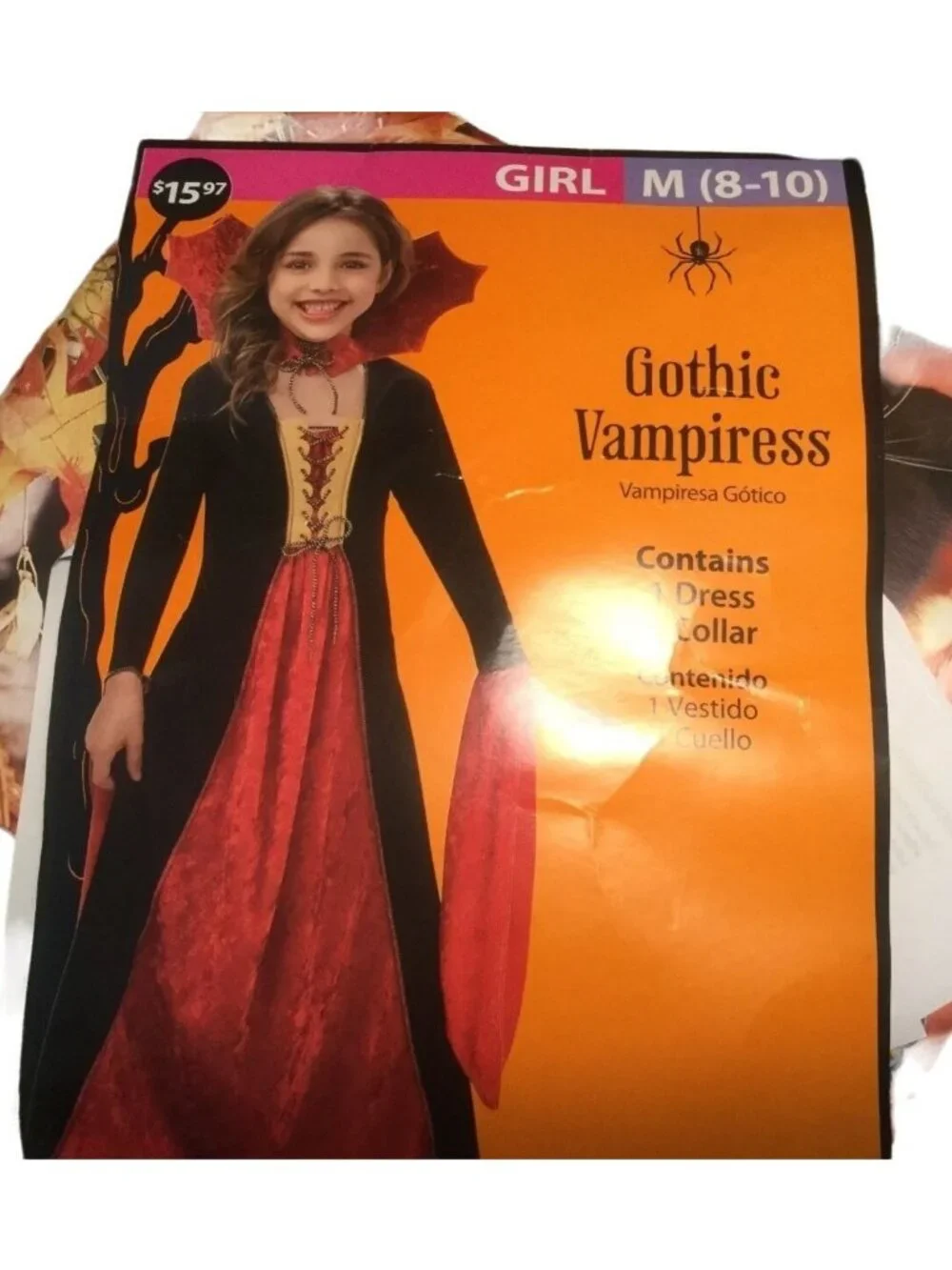 Gothic Vampiress Halloween Dress Costume Girls size M (8-10) Dress up Fantasy